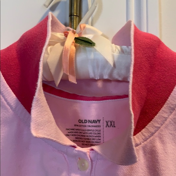 Pink Short Sleeve Polo Shirt XXL Vintage Old Navy - Picture 6 of 8